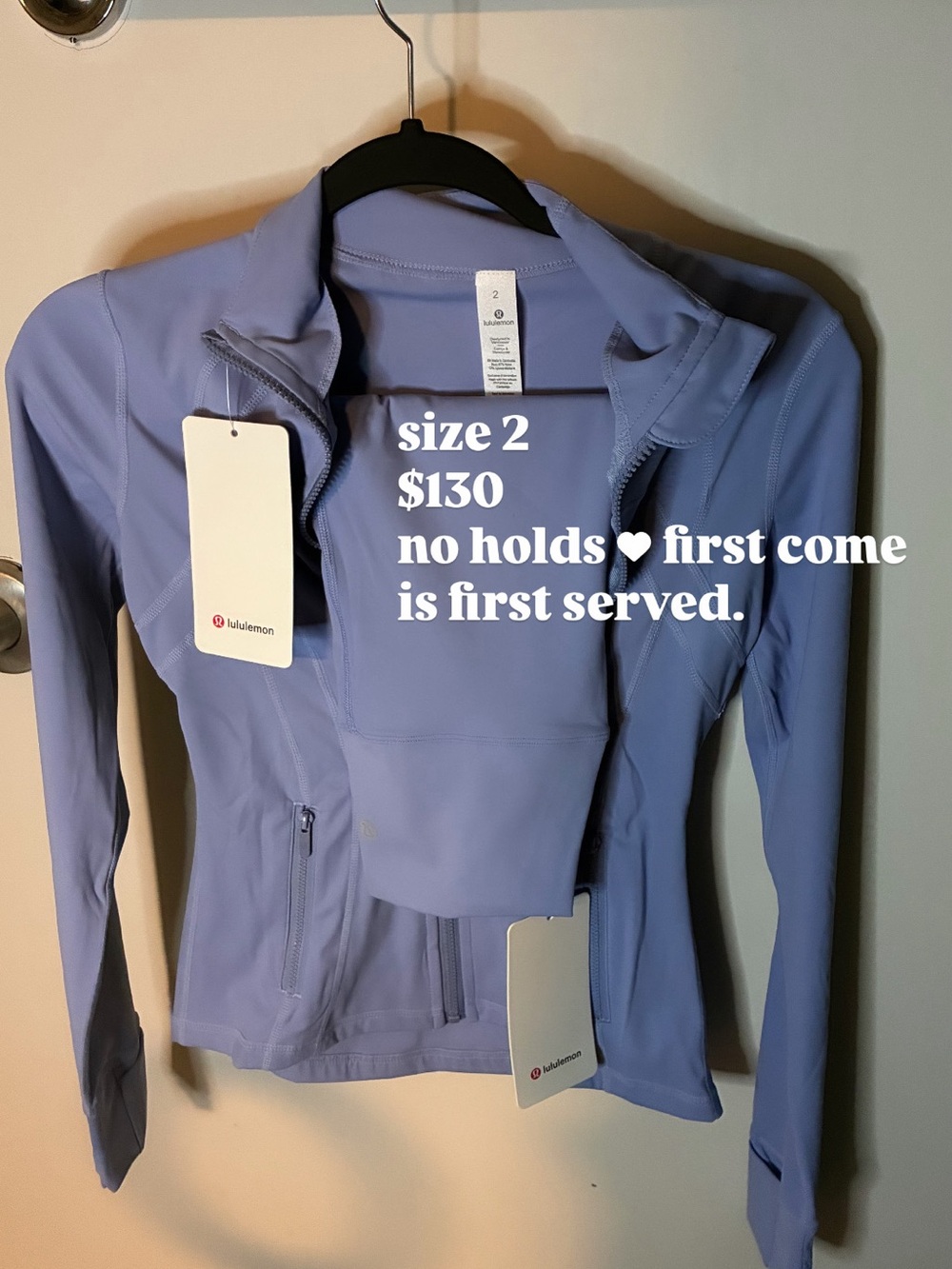 lululemon athletica Baby blue Zip-Up Hoodie Jacket & Short set.